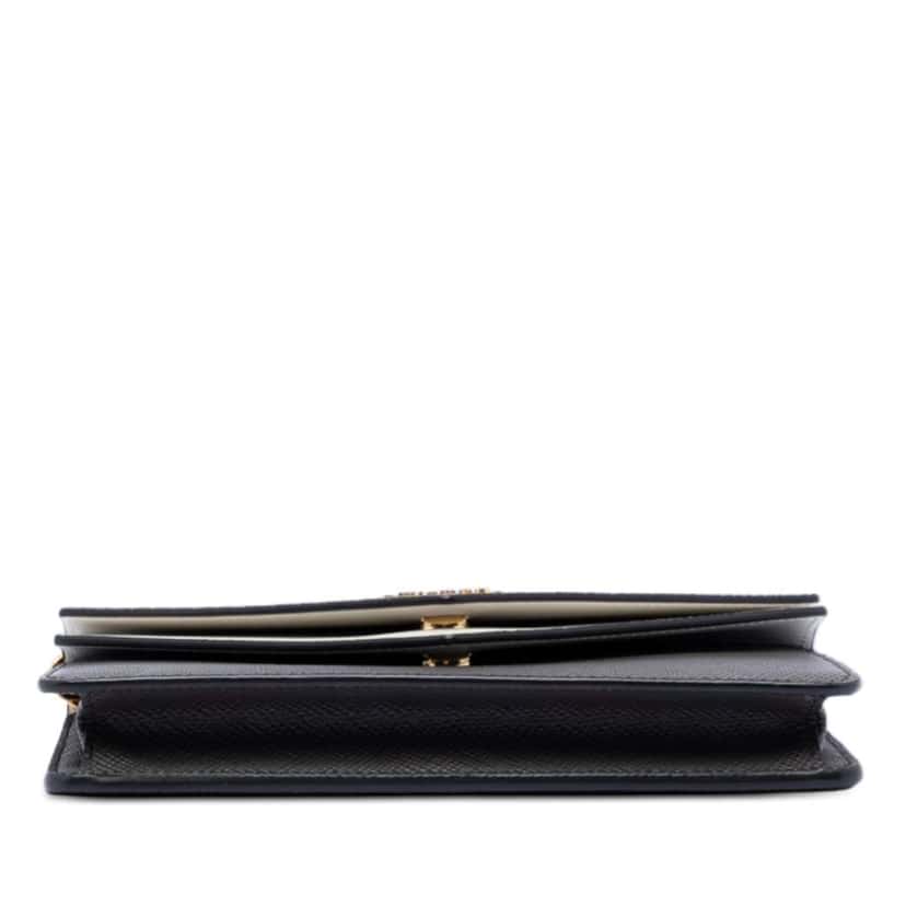 Prada Bicolor Saffiano Lux Envelope Double Flap Wallet on Chain Black Leather Very good condition - Inside View