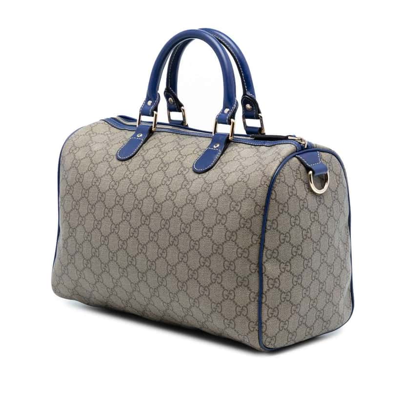 Gucci Unicef Medium GG Supreme American Flag Joy Boston Bag Brown Canvas Very good condition - Back View