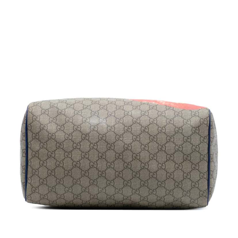 Gucci Unicef Medium GG Supreme American Flag Joy Boston Bag Brown Canvas Very good condition - Inside View