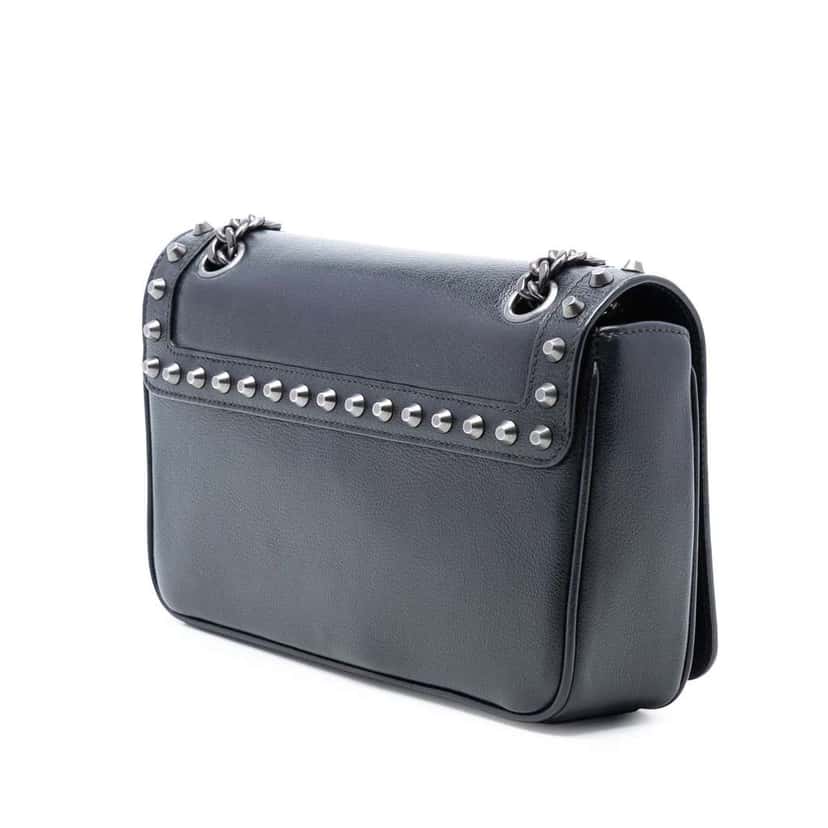 Prada Glace Calfskin Studded Crossbody Black Leather Very good condition - Back View