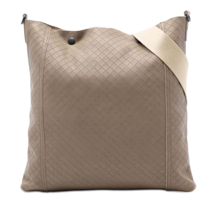 Bottega Veneta Leather Intrecciomirage Crossbody Brown Leather Very good condition - Front View