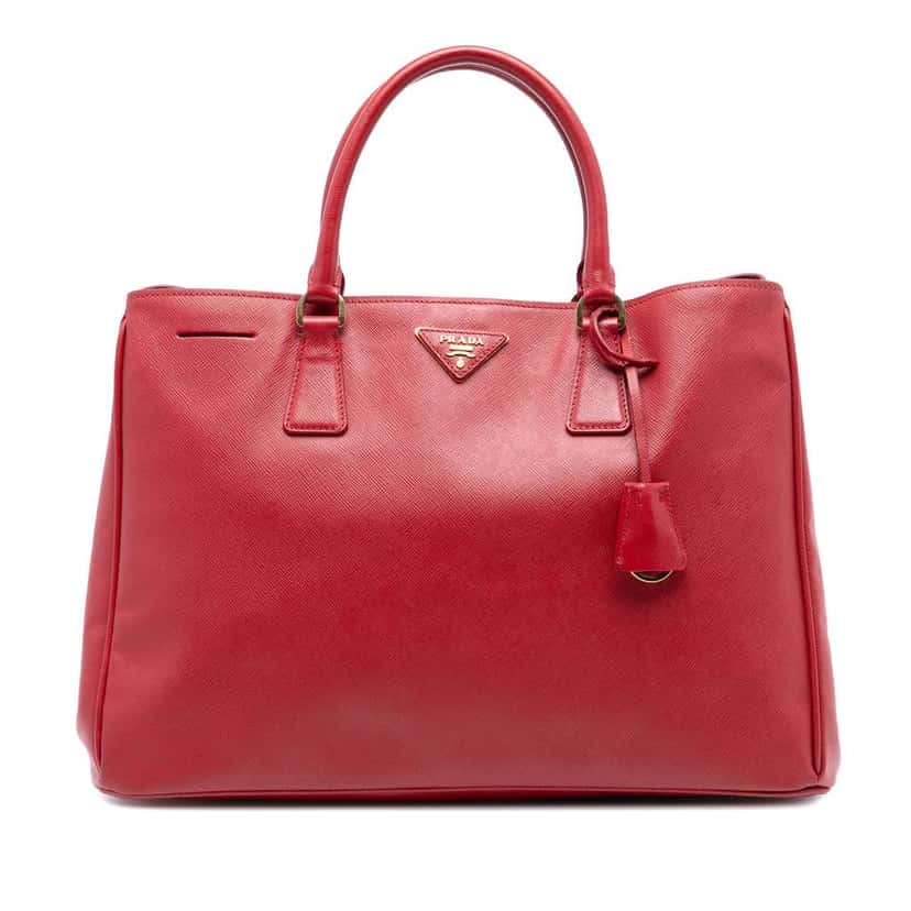Prada Large Saffiano Lux Galleria Satchel Red Leather Very good condition - Front View