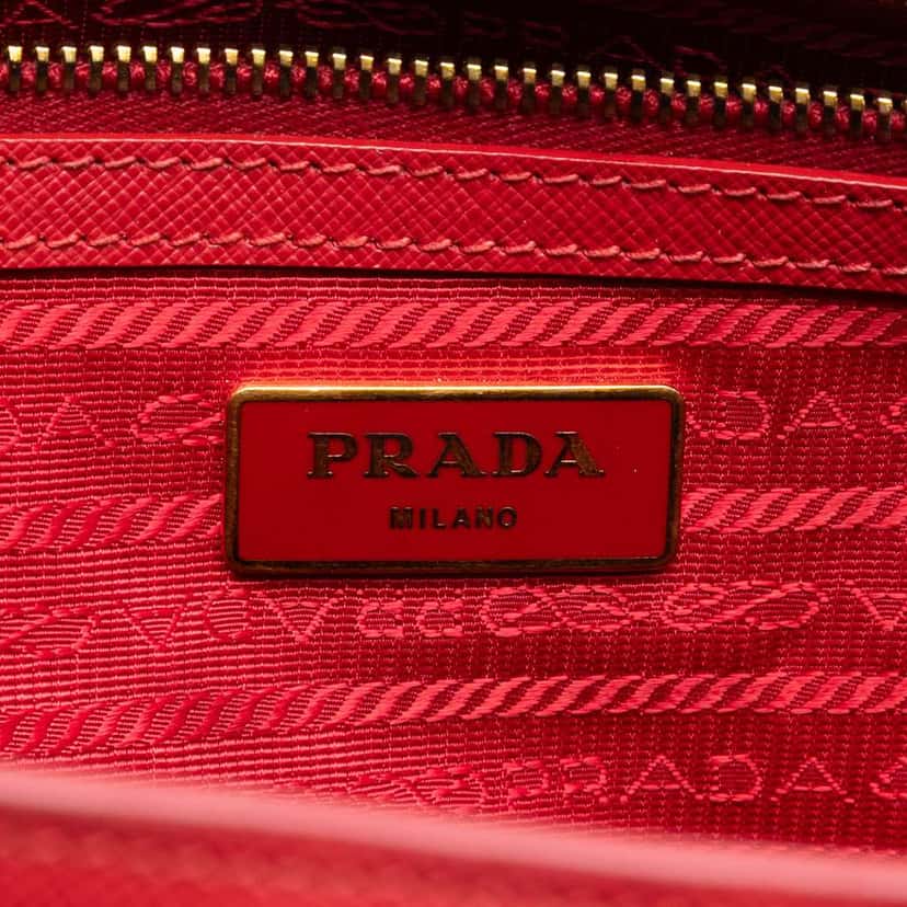 Prada Large Saffiano Lux Galleria Satchel Red Leather Very good condition - Box View