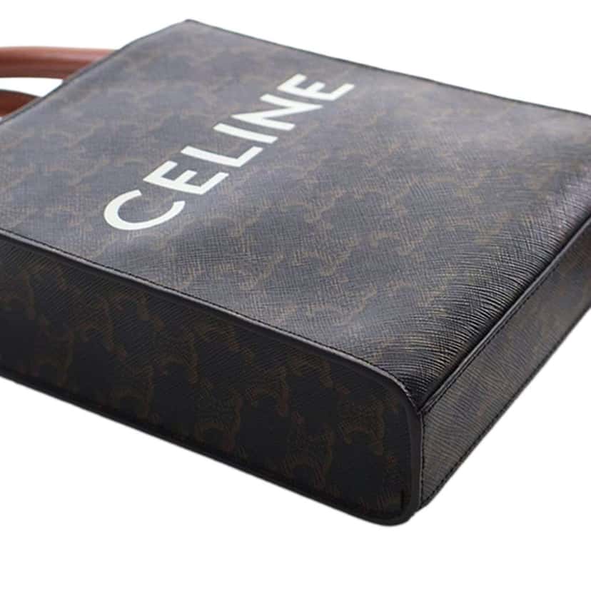 Celine Mini Triomphe Coated Canvas Vertical Cabas Satchel Brown Canvas Very good condition - Box View