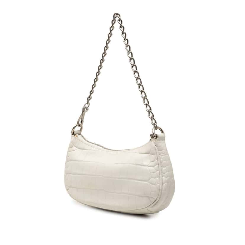 Balenciaga Mini Embossed Leather Motocross Le Cagole White Leather Very good condition - Back View