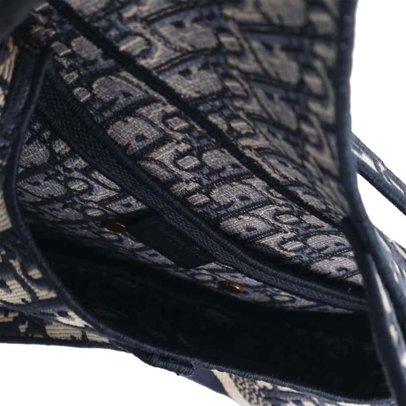 Dior Oblique Embroidered Canvas Saddle Bag Blue Canvas Good condition - Box View