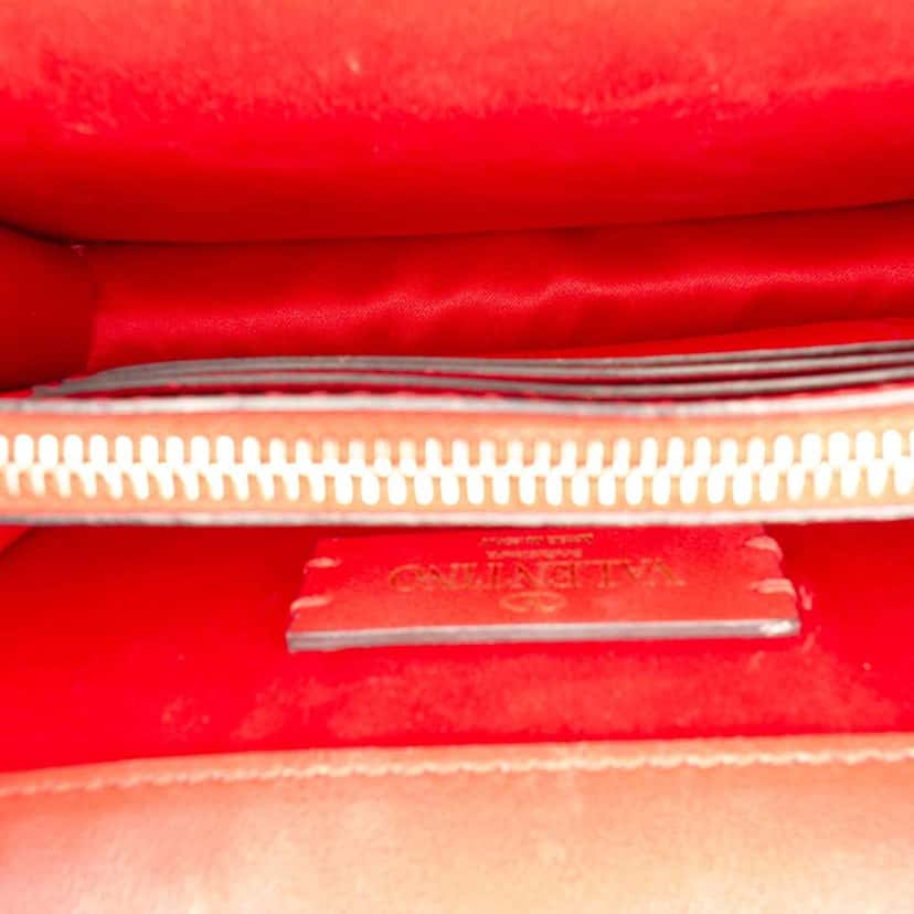 Valentino Mini Leather VRing Chain Crossbody Red Leather Good condition - Model View