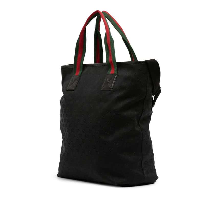 Gucci GG Canvas Web Satchel Black Canvas Very good condition - Back View