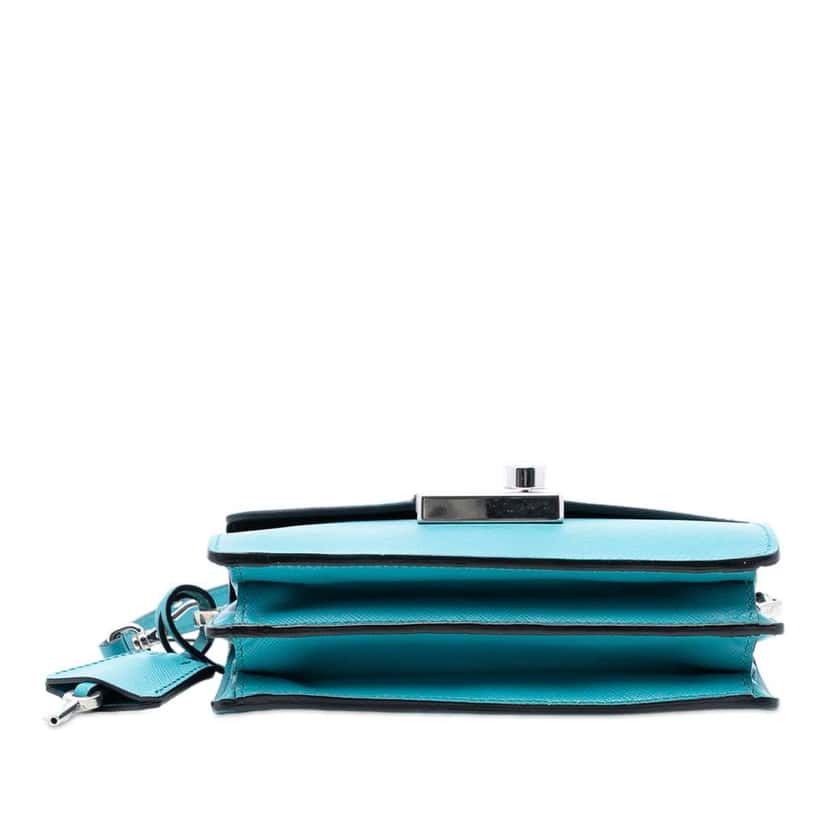 Prada Saffiano Lux Sound Lock Satchel Blue Leather Very good condition - Inside View