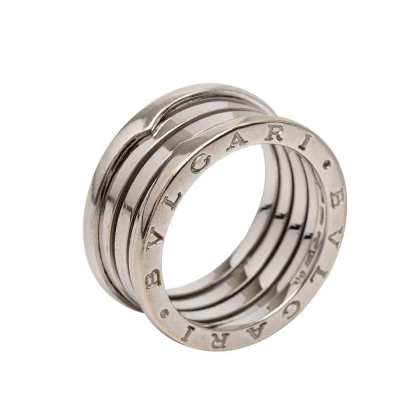 Bvlgari 18K White Gold B.Zero1 Four Band Ring Silver White Gold Very good condition - Box View