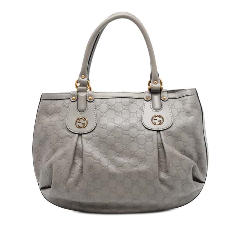 Gucci Guccissima Scarlett Tote Grey Leather Very good condition - Front View