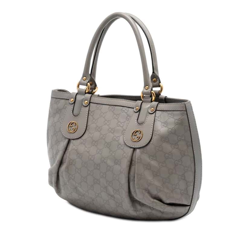 Gucci Guccissima Scarlett Tote Grey Leather Very good condition - Back View