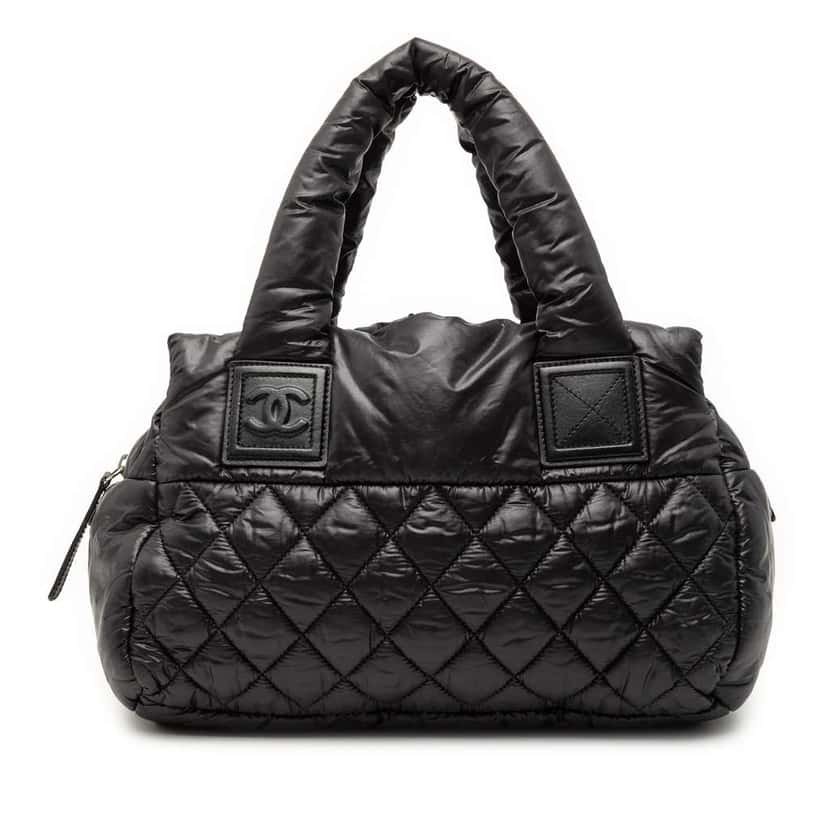 Chanel Small Quilted Nylon Coco Cocoon Tote Black Very good condition - Front View