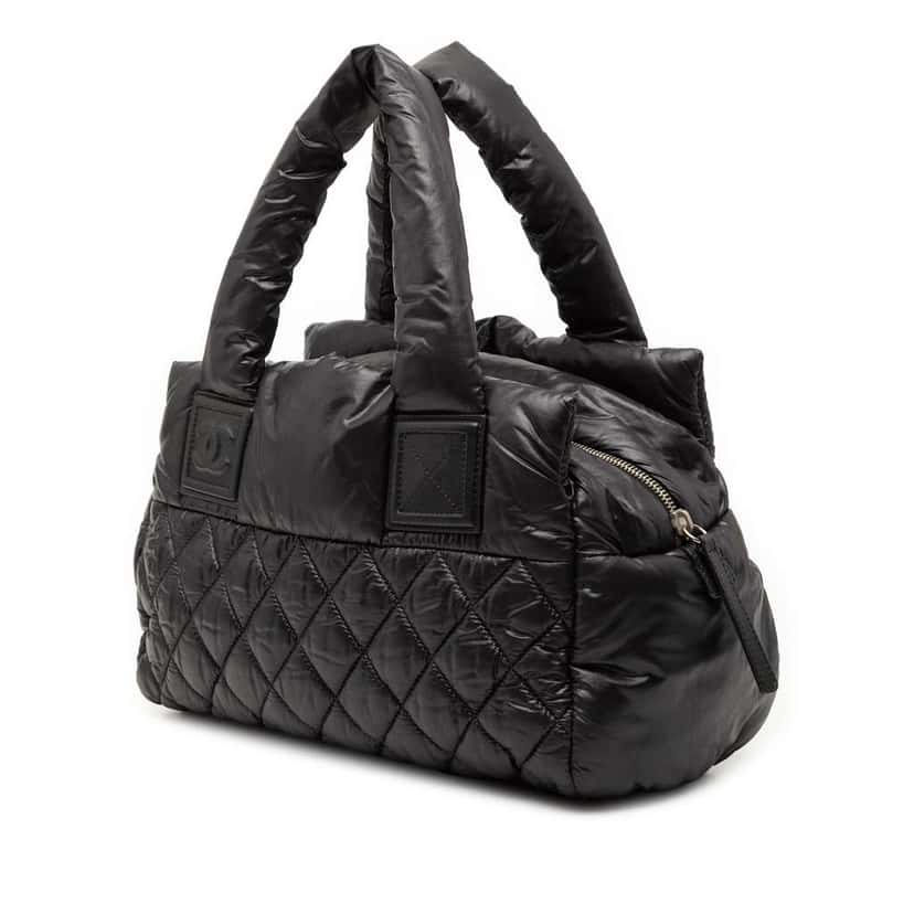 Chanel Small Quilted Nylon Coco Cocoon Tote Black Very good condition - Back View