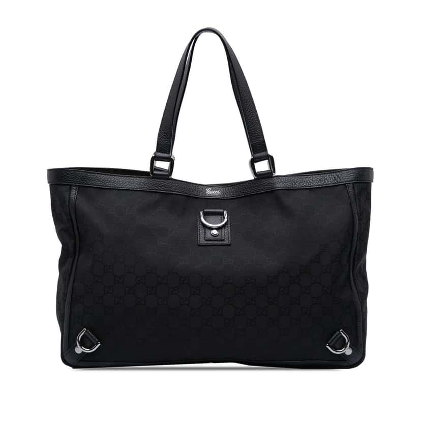 Gucci GG Canvas Abbey D Ring Tote Black Canvas Very good condition - Front View