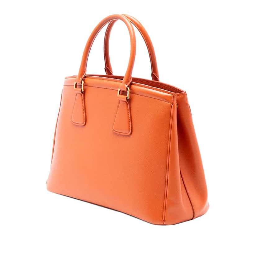 Prada Saffiano Lux Parabole Tote Orange Leather Very good condition - Back View