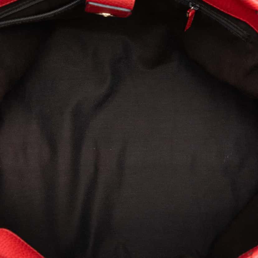 Gucci Leather Bamboo Tassel Tote Red Leather Very good condition - Model View