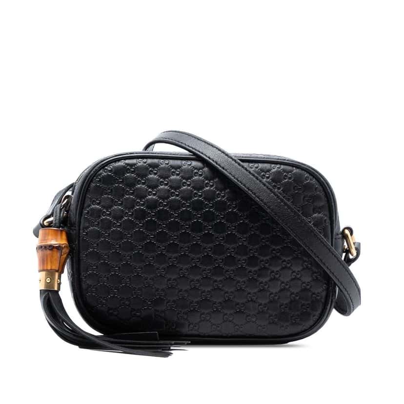 Gucci Microguccissima Sunshine Disco Camera Bag Black Leather Very good condition - Front View