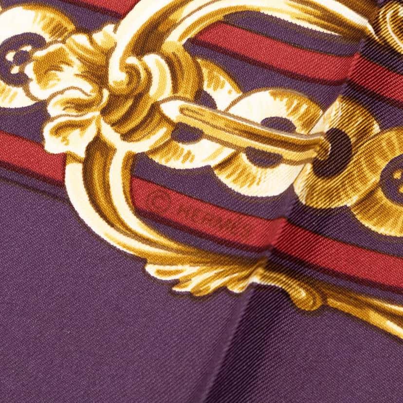 Hermès Bride de Cour Silk Scarf 90 Purple Silk Good condition - Box View