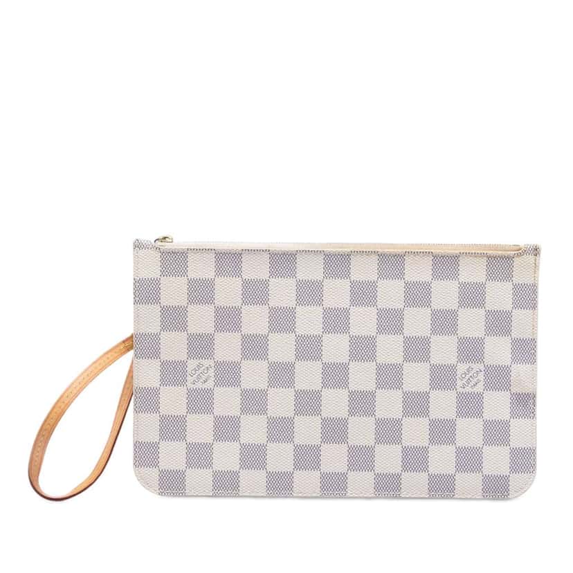 Louis Vuitton Damier Azur Neverfull MM Pouch White Very good condition - Front View