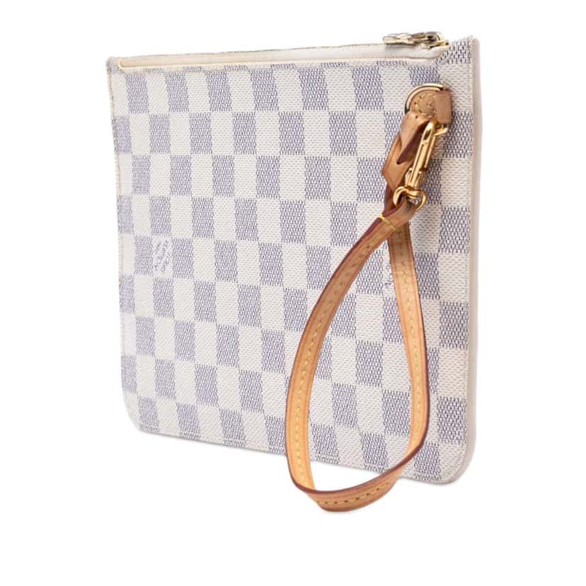 Louis Vuitton Damier Azur Neverfull MM Pouch White Very good condition - Back View