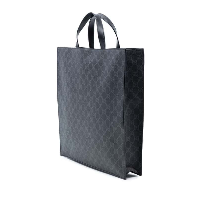 Gucci GG Supreme Convertible Soft Tote Black Canvas Very good condition - Back View