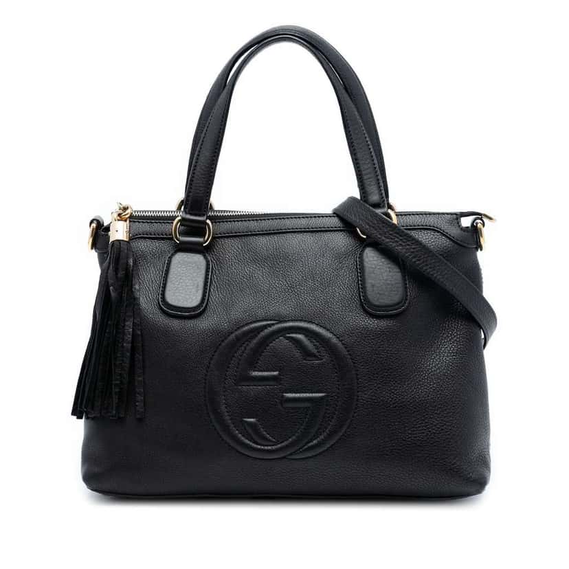 Gucci Small Leather Soho Working Satchel Black Leather Very good condition - Front View