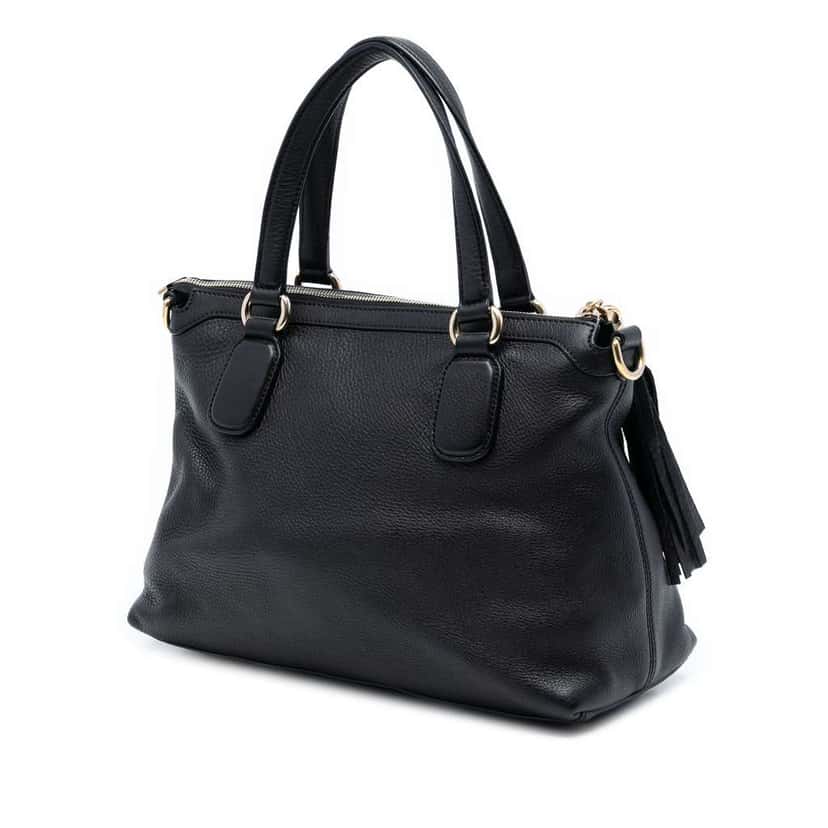 Gucci Small Leather Soho Working Satchel Black Leather Very good condition - Back View