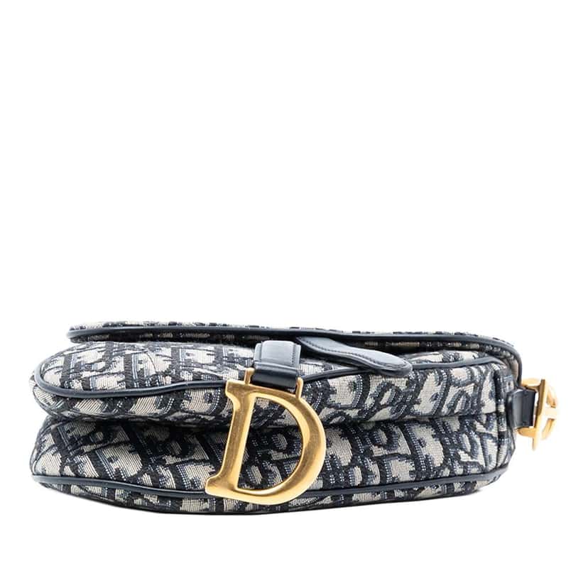 Dior Micro Oblique Canvas Saddle Bag Blue Canvas Very good condition - Inside View