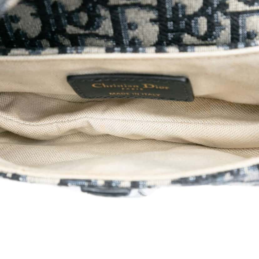 Dior Micro Oblique Canvas Saddle Bag Blue Canvas Very good condition - Model View