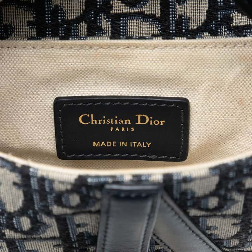 Dior Micro Oblique Canvas Saddle Bag Blue Canvas Very good condition - Box View