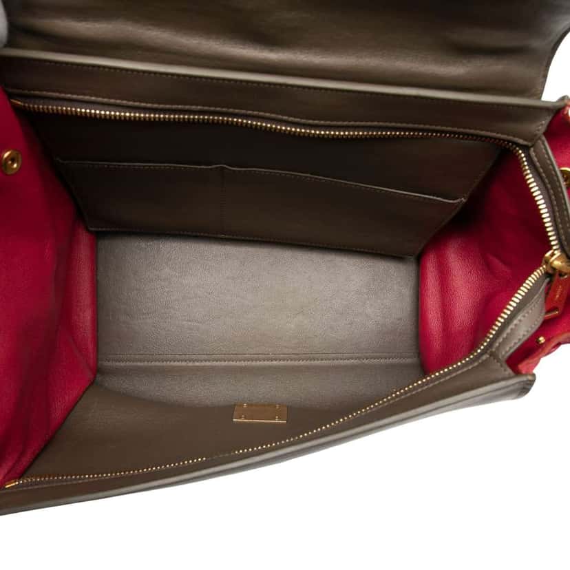 Celine Small Tricolor Leather Trapeze Satchel Brown Leather Very good condition - Model View