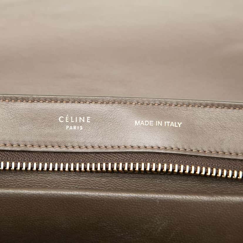 Celine Small Tricolor Leather Trapeze Satchel Brown Leather Very good condition - Box View