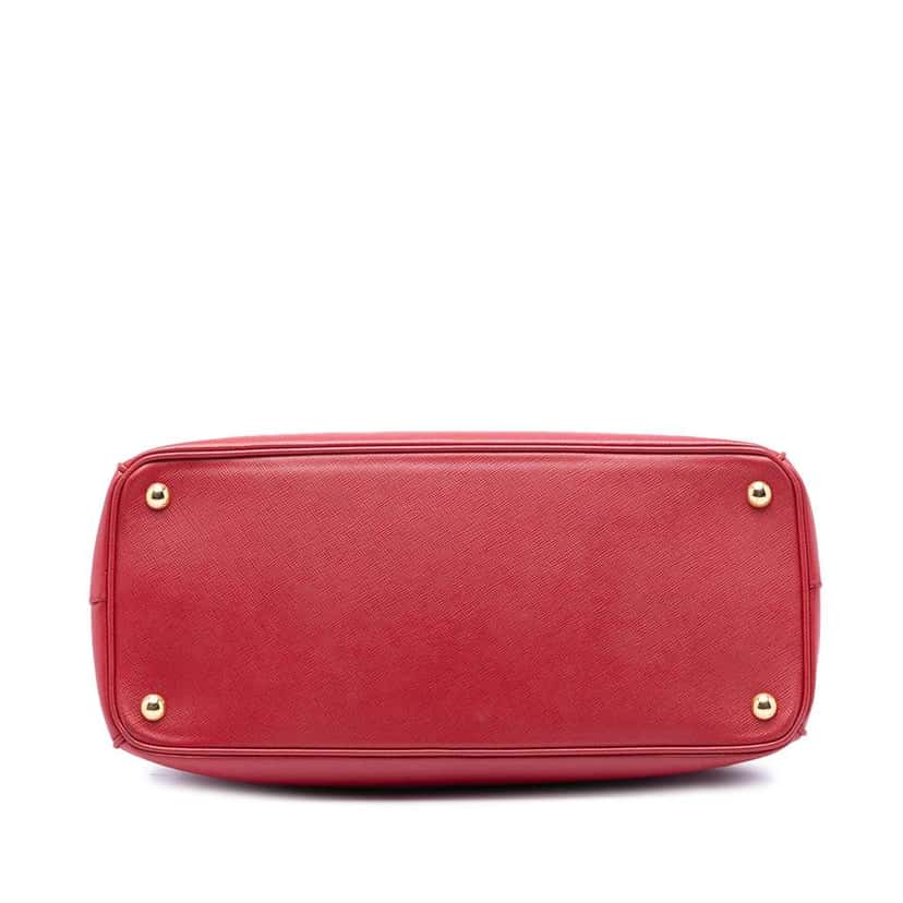 Prada Large Saffiano Lux Galleria Double Zip Satchel Red Leather Good condition - Inside View