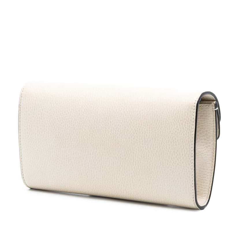Gucci Small Leather Dionysus Web Crossbody White Leather Very good condition - Back View