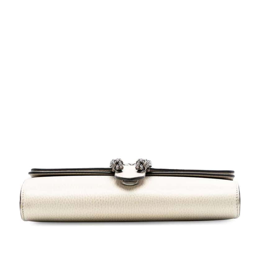 Gucci Small Leather Dionysus Web Crossbody White Leather Very good condition - Inside View