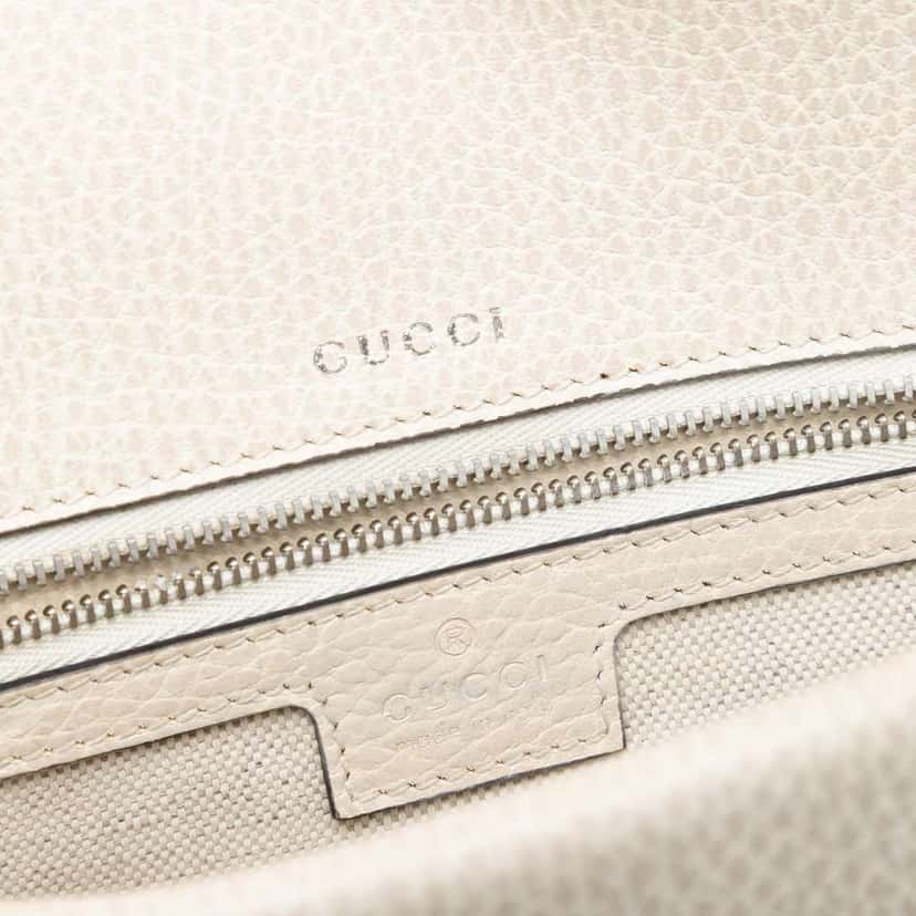 Gucci Small Leather Dionysus Web Crossbody White Leather Very good condition - Box View