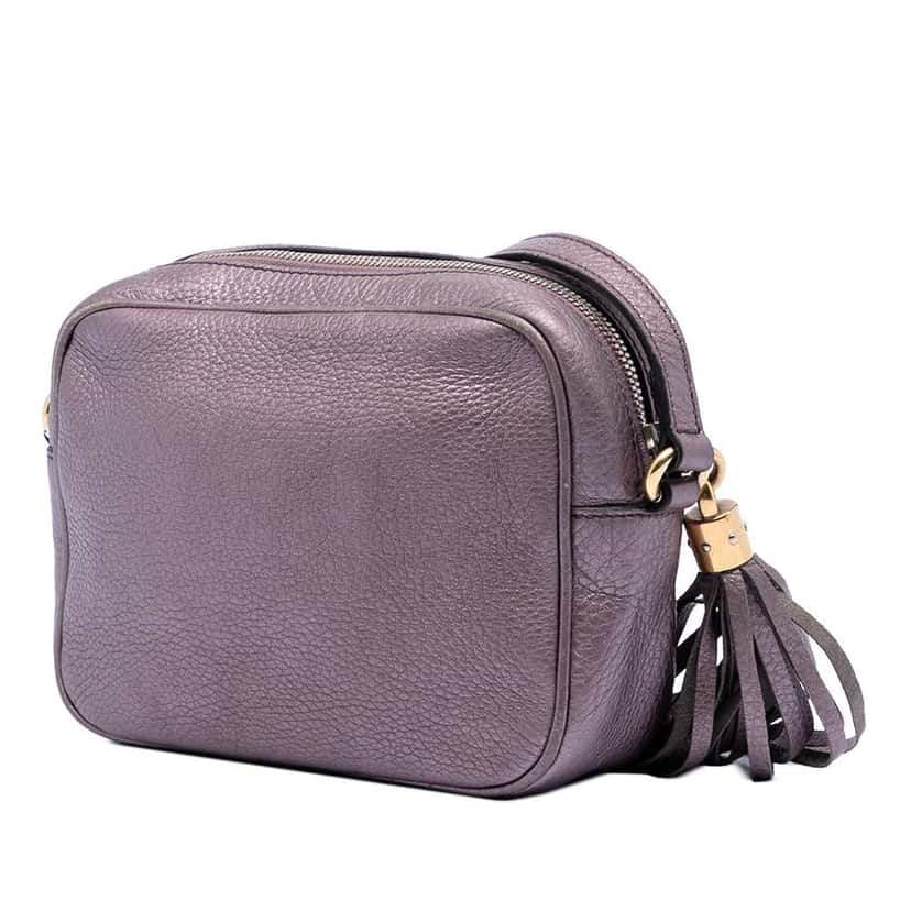 Gucci Metallic Leather Soho Disco Crossbody Purple Leather Very good condition - Back View