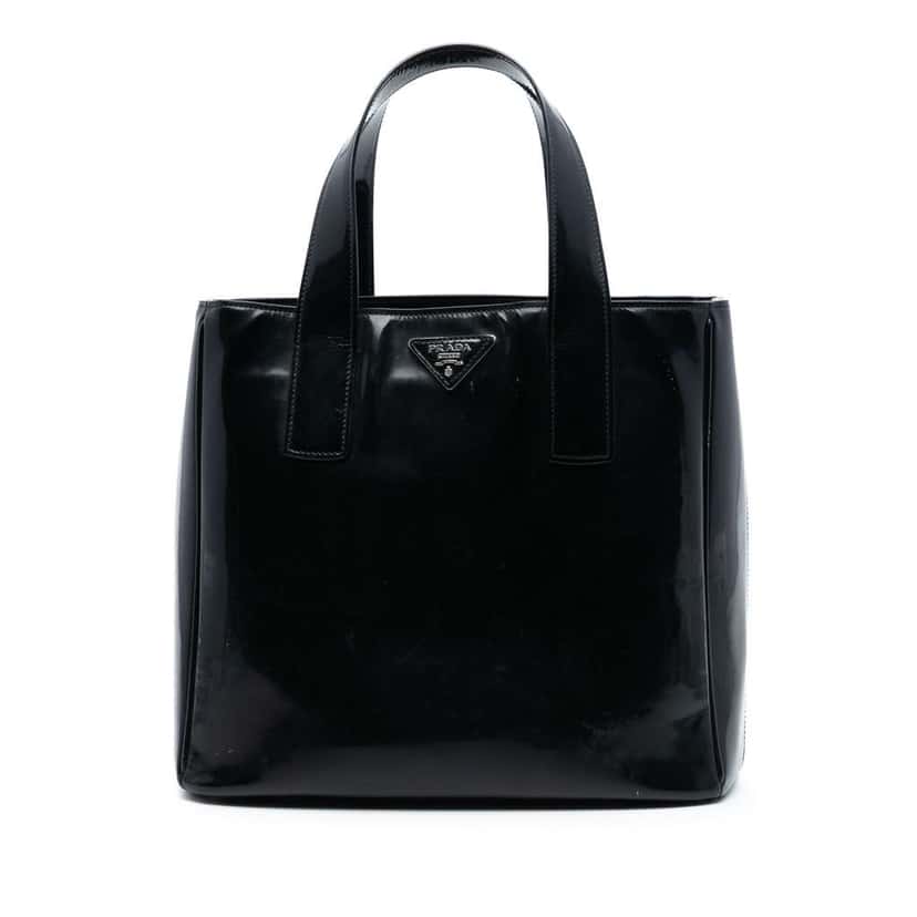 Prada Patent Tote Black Leather Very good condition - Front View