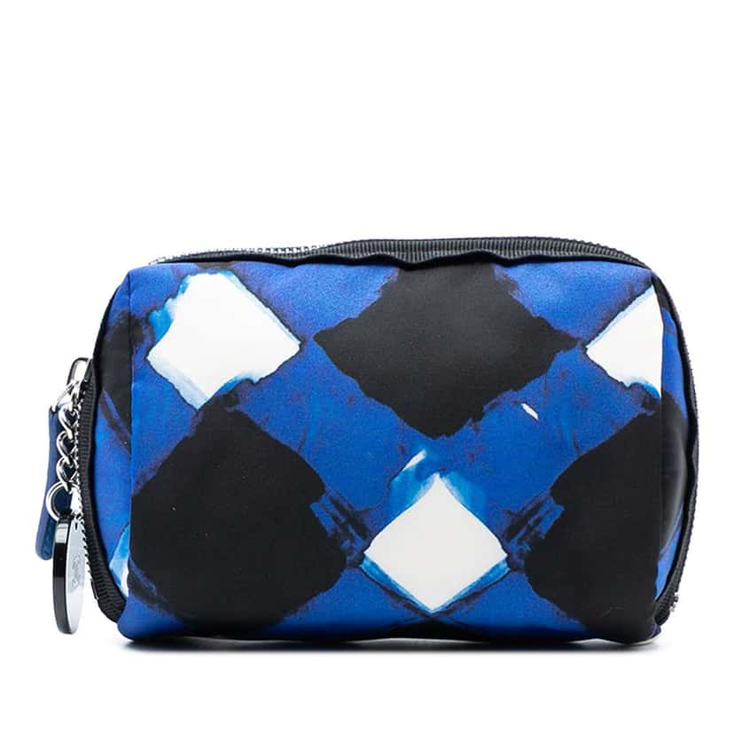 Chanel Printed Nylon Airlines Pouch Blue Very good condition - Front View