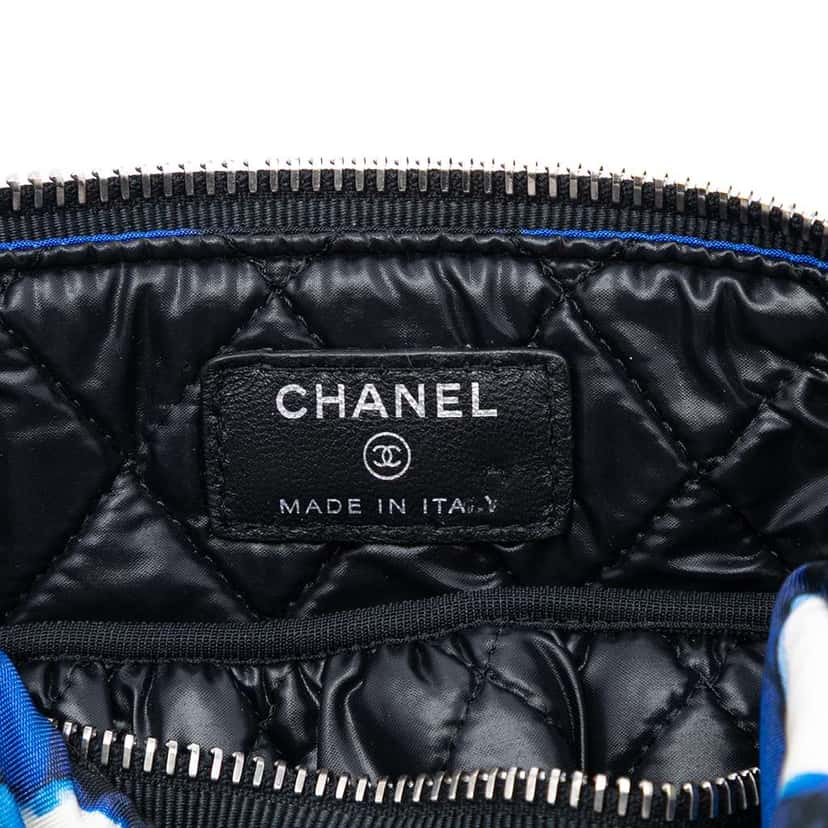 Chanel Printed Nylon Airlines Pouch Blue Very good condition - Box View