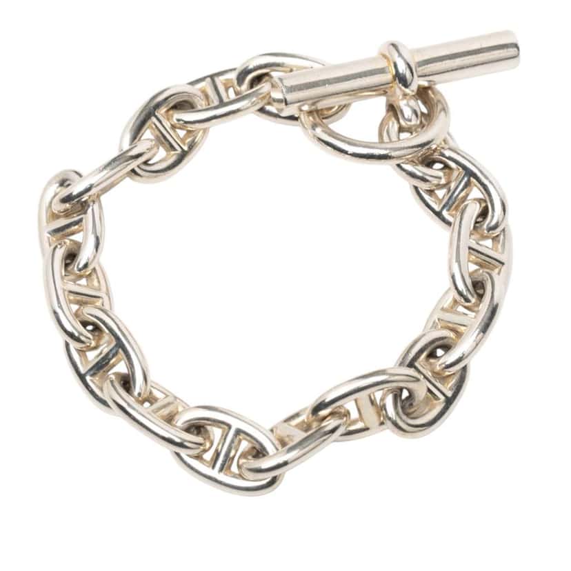 Hermès Sterling Silver Chaine d'Ancre Bracelet Medium Silver Silver Very good condition - Back View