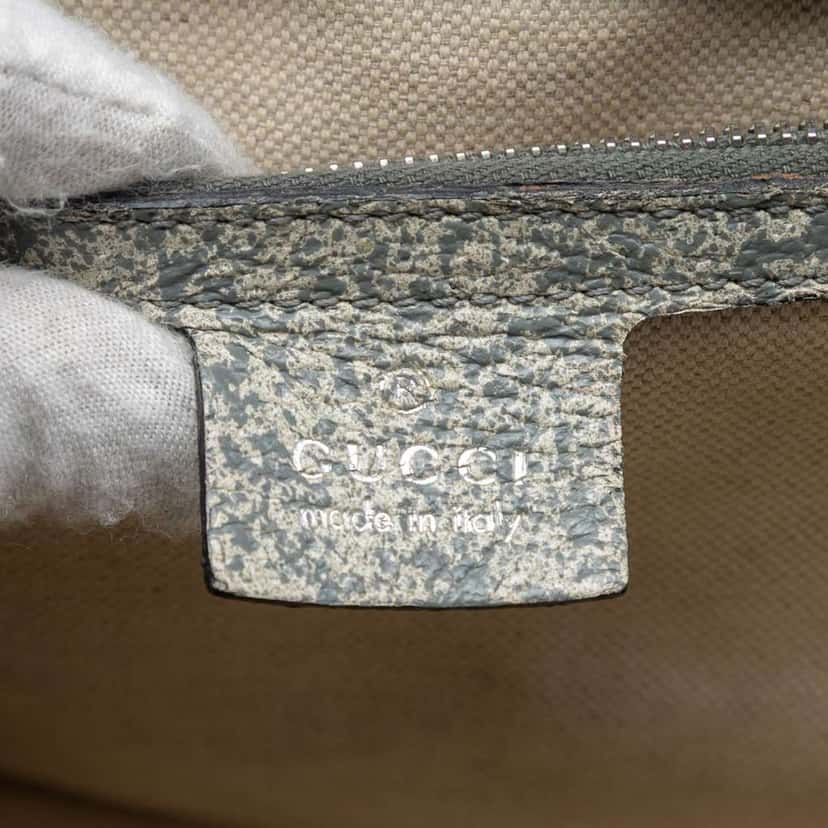 Gucci Large Speckled Leather New Bamboo Top Handle Bag Grey Leather Very good condition - Box View