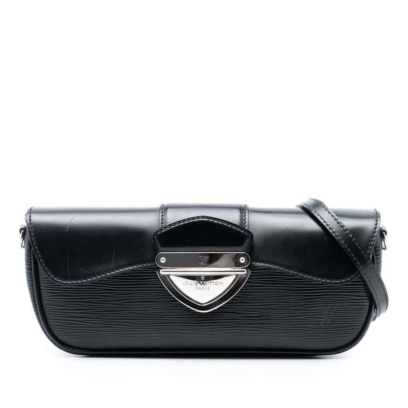 Louis Vuitton Epi Pochette Montaigne Black Leather Very good condition - Front View