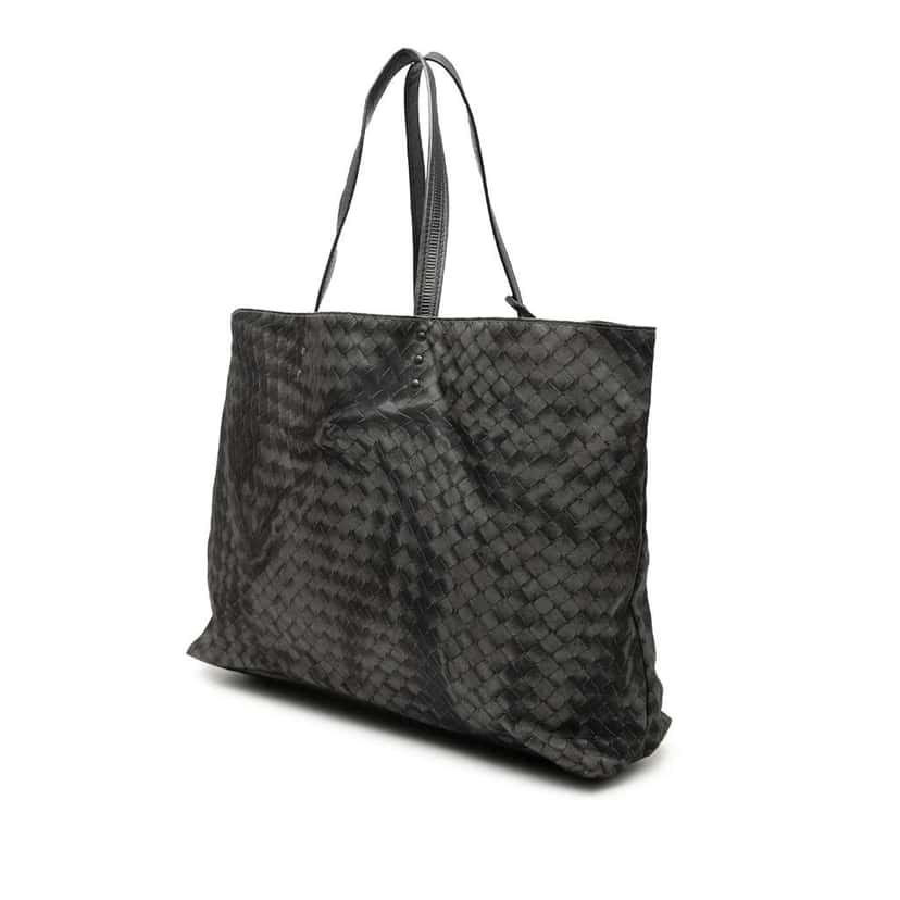 Bottega Veneta Nylon Intrecciolusion Tote Grey Very good condition - Back View