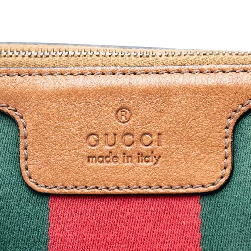 Gucci Medium GG Canvas Web Rania Top Handle Bag Brown Canvas Very good condition - Box View