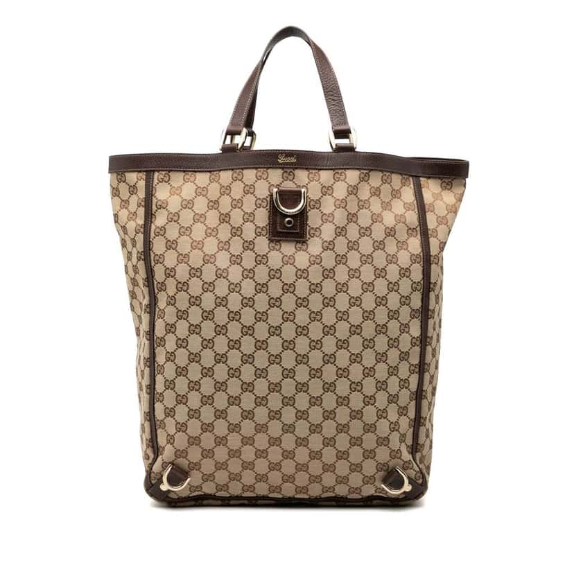 Gucci GG Canvas Abbey D Ring Tote Brown Canvas Good condition - Front View