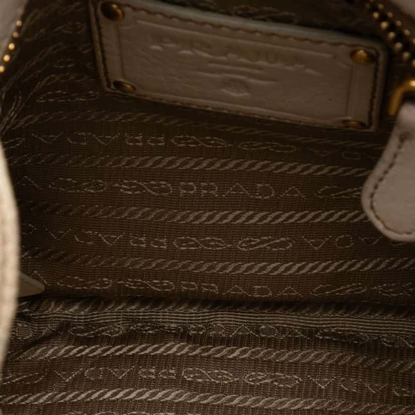 Prada Canvas and Leather Fringed Canapa Logo Crossbody Brown Canvas Very good condition - Model View