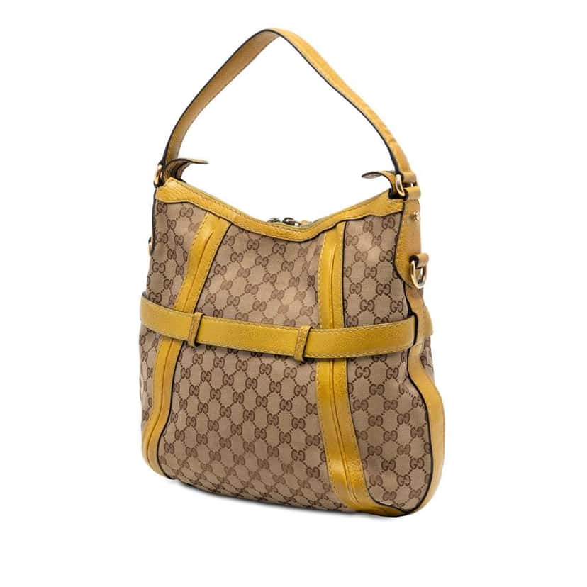 Gucci Medium GG Canvas Running Satchel Brown Canvas Very good condition - Back View