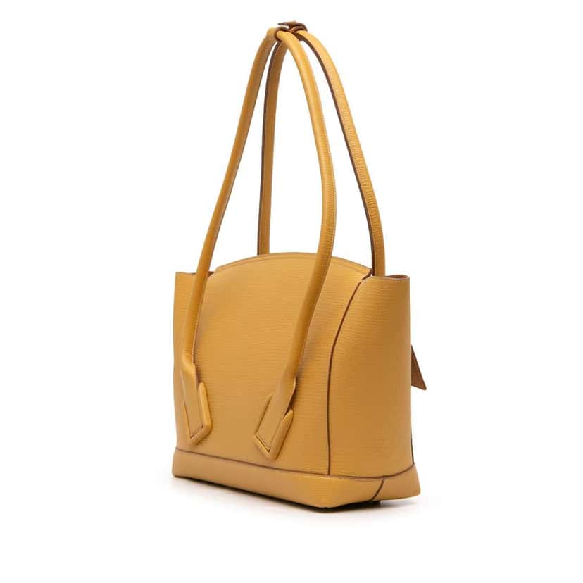 Bottega Veneta Medium Grained Calfskin The Arco Tote Yellow Leather Very good condition - Back View